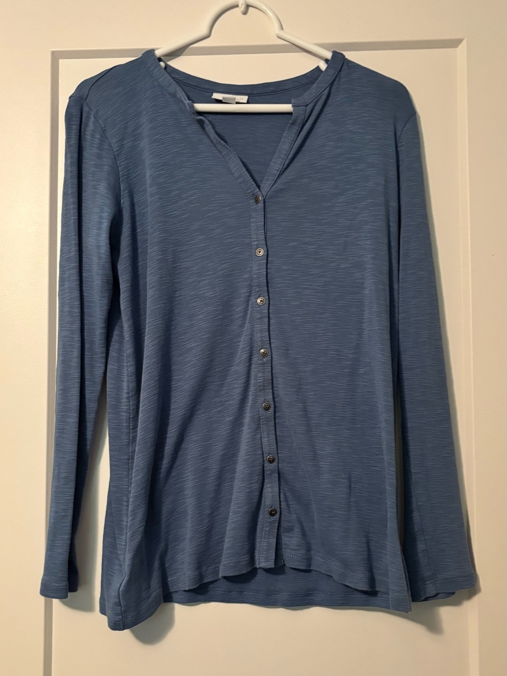 J. Jill Blue Long-Sleeve Button Down Shirt